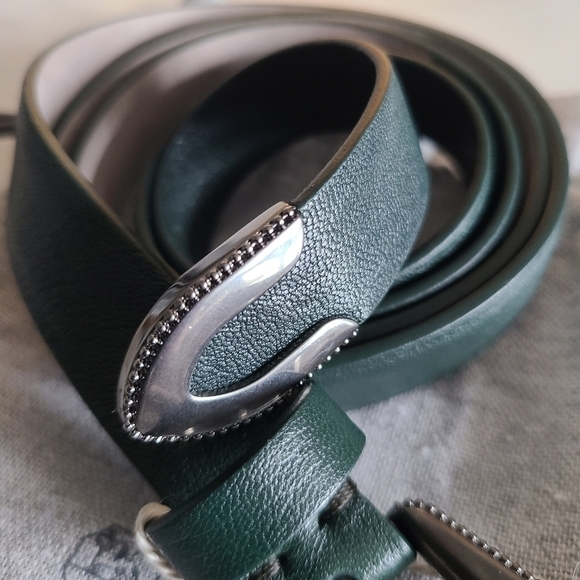 Brunello Cucinelli Leather Belt, Size Medium, Green, NWT - Picture 14 of 16